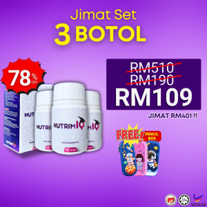 NutrimiQ Pakej 3 + Percuma Pencil Box & Postage